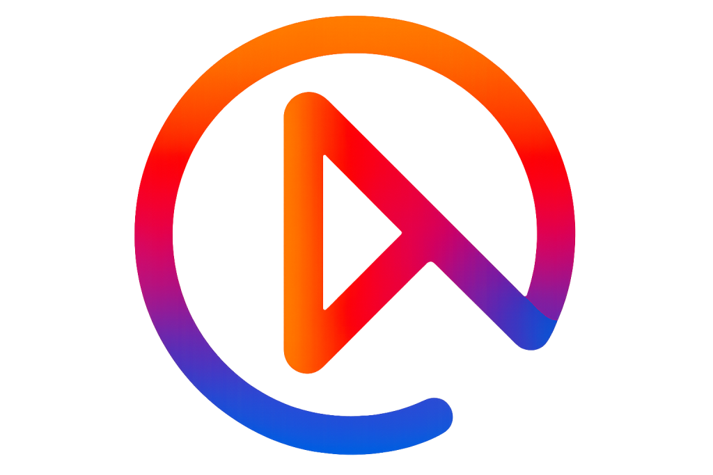 Imagem unitv recarga oficial de uma logo colorida representando um ícone de mídia digital com cores de degradê em tons de vermelho, laranja, roxo e azul. Perfeita para aplicativos de streaming e plataformas de vídeo online.